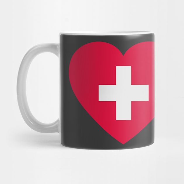I Love Switzerland // Heart-Shaped Swiss Flag by SLAG_Creative
